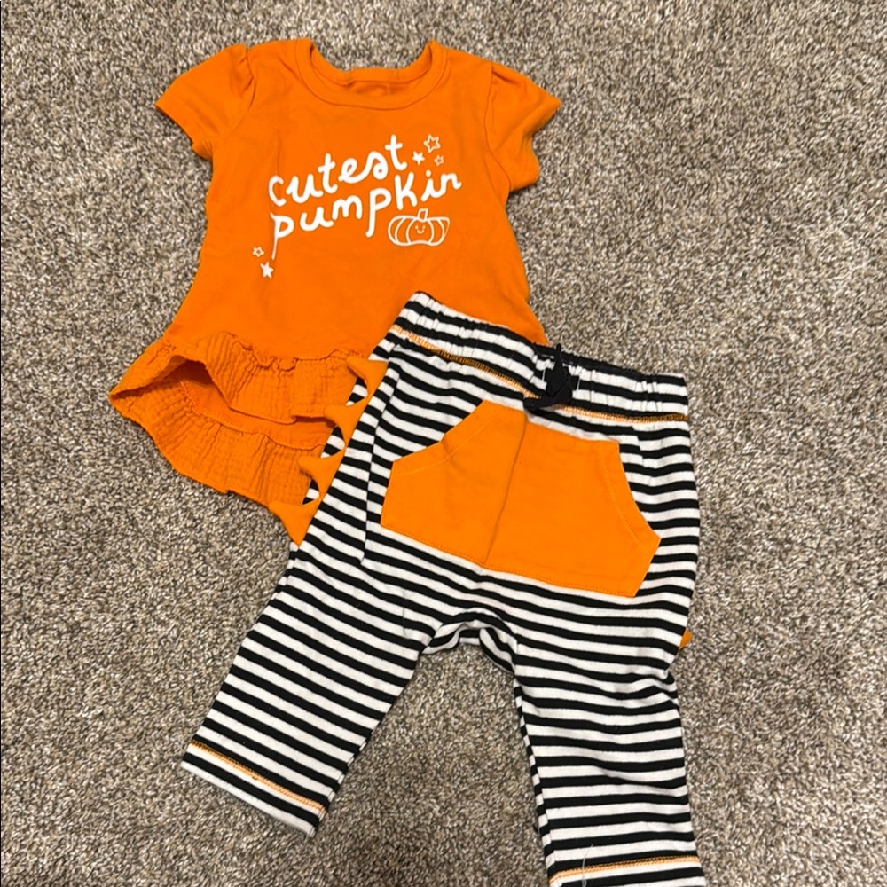 Orange Pumpkin Baby Outfit